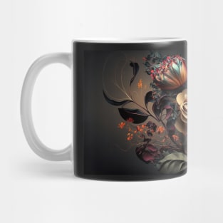 Abstract Flowers Floral Design Jewel Tones Art Mug